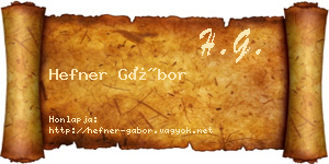 Hefner Gábor névjegykártya